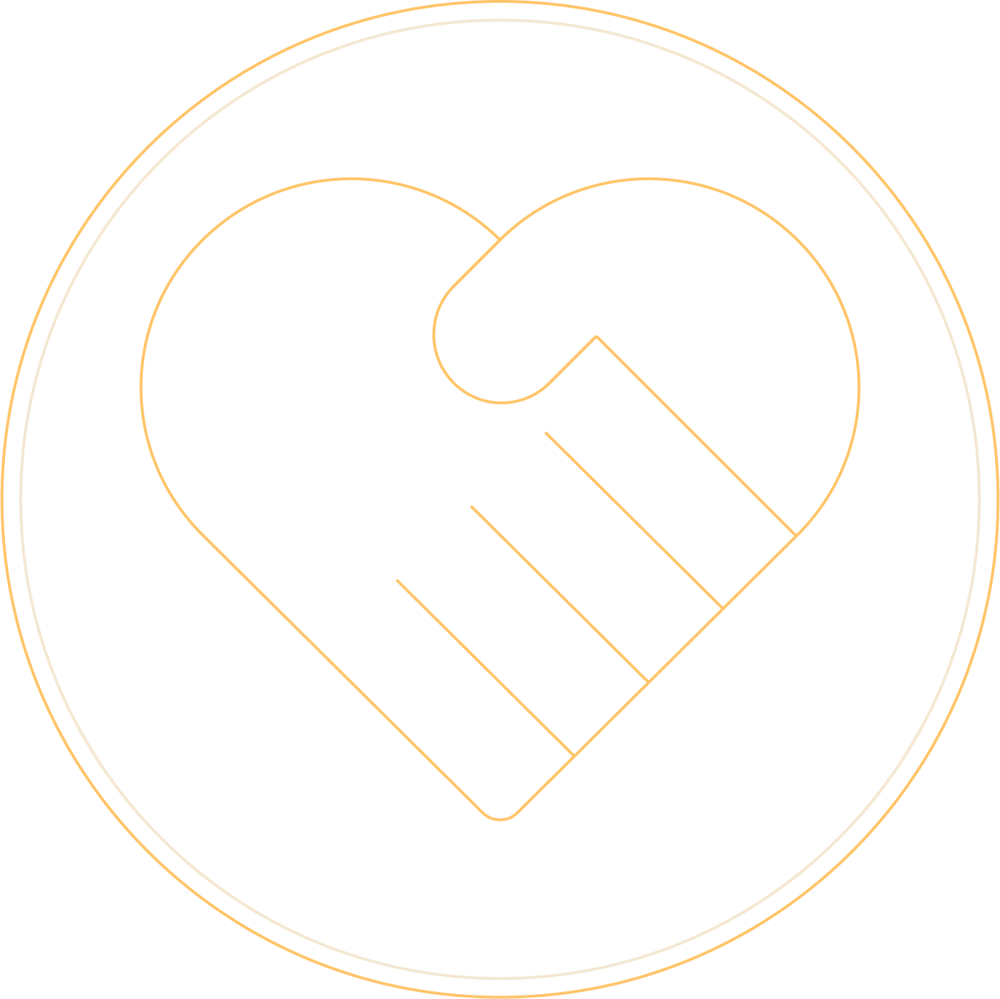 Handshake heart illustration